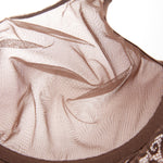 Women's Vintage Lace Sheer Mesh Bra Sandalwood Brown