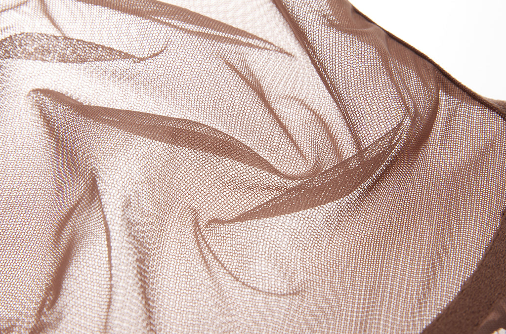 Women's Vintage Lace Sheer Mesh Bra Sandalwood Brown