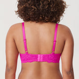 Women's Vintage Lace Sheer Mesh Bra Glitter Pink