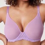Women's Vintage Lace Sheer Mesh Bra Glaze Purple