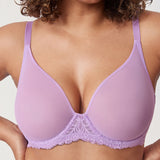 Women's Vintage Lace Sheer Mesh Bra Glaze Purple