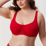 Women's Supportive Full Coverage Bra Lipstick Red