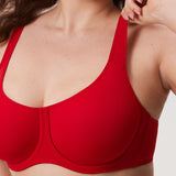 Women's Supportive Full Coverage Bra Lipstick Red