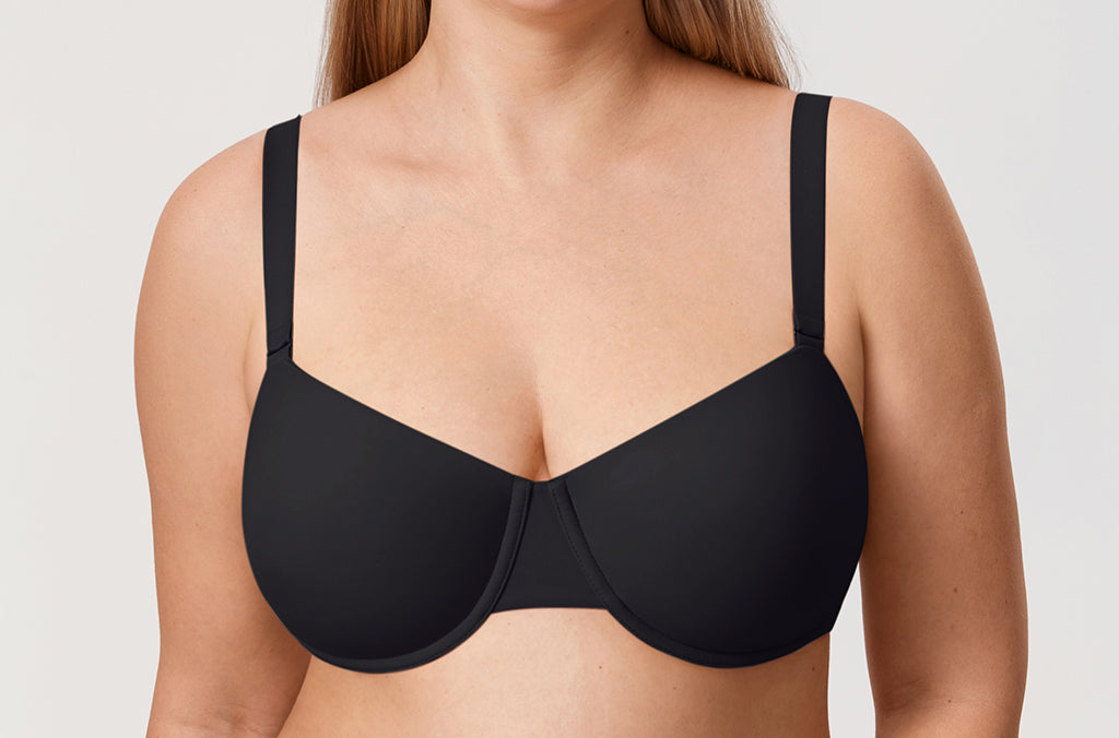 Women's Everyday Underwire Balconette Bra Black
