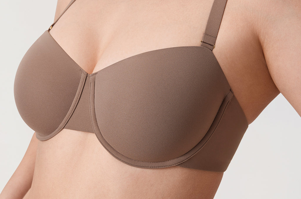 Women's Everyday Underwire Balconette Bra Brown Purple