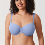 Women's Everyday Underwire Balconette Bra Frost Blue