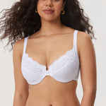 Women's Lace Front Closure Posture Bra White