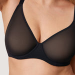 Women's Sheer Mesh Full Coverage Bra Black