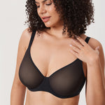 Women's Sheer Mesh Full Coverage Bra Black