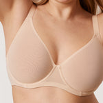 Women's Sheer Mesh Full Coverage Bra Beige