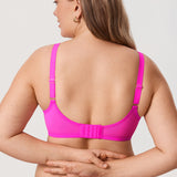 Women's Sheer Mesh Full Coverage Bra Glitter Rose