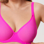 Women's Sheer Mesh Full Coverage Bra Glitter Rose