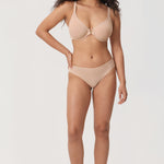Women's Sheer Mesh Front Closure Posture Bra Beige