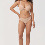 Women's Sheer Mesh Front Closure Posture Bra Beige