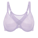 Women's Sheer Mesh Front Closure Posture Bra Orchid Hush