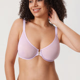 Women's Sheer Mesh Front Closure Posture Bra Orchid Hush