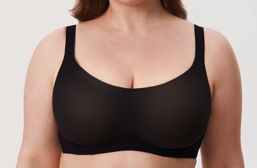 Women's Mesh Monowire Full Coverage Bra - Underwire & Unlined Black