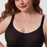 Women's Mesh Monowire Full Coverage Bra - Underwire & Unlined Black