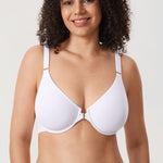 Women's Convertible X-Back Front Closure Bra - Underwire/Unlined/Racerback White