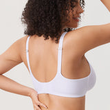 Women's Convertible X-Back Front Closure Bra - Underwire/Unlined/Racerback White