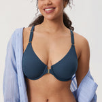 Women's Convertible X-Back Front Closure Bra - Underwire/Unlined/Racerback Sargasso