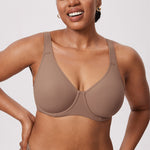 Women's Everyday Full Coverage Underwire Bra Brown Purple