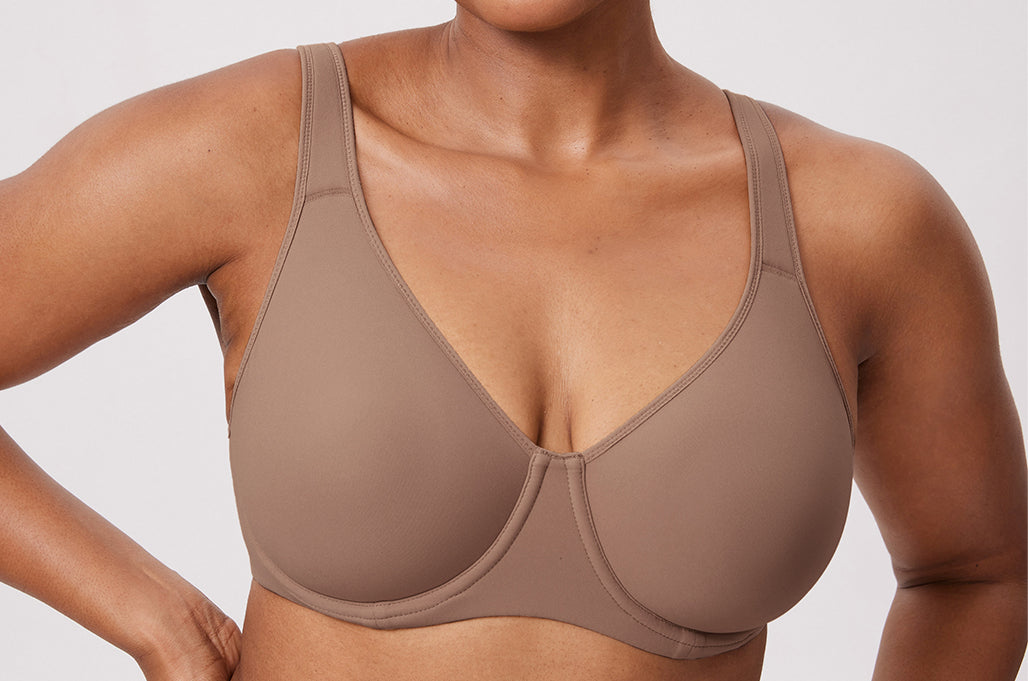 Women's Everyday Full Coverage Underwire Bra Brown Purple
